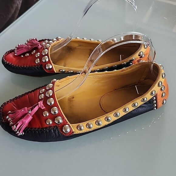 Prada Stuuded Tassel Slip-on Loafers - Picture 6 of 11